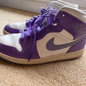 Jordan Women’s High-Top Sneakers in Purple and White
